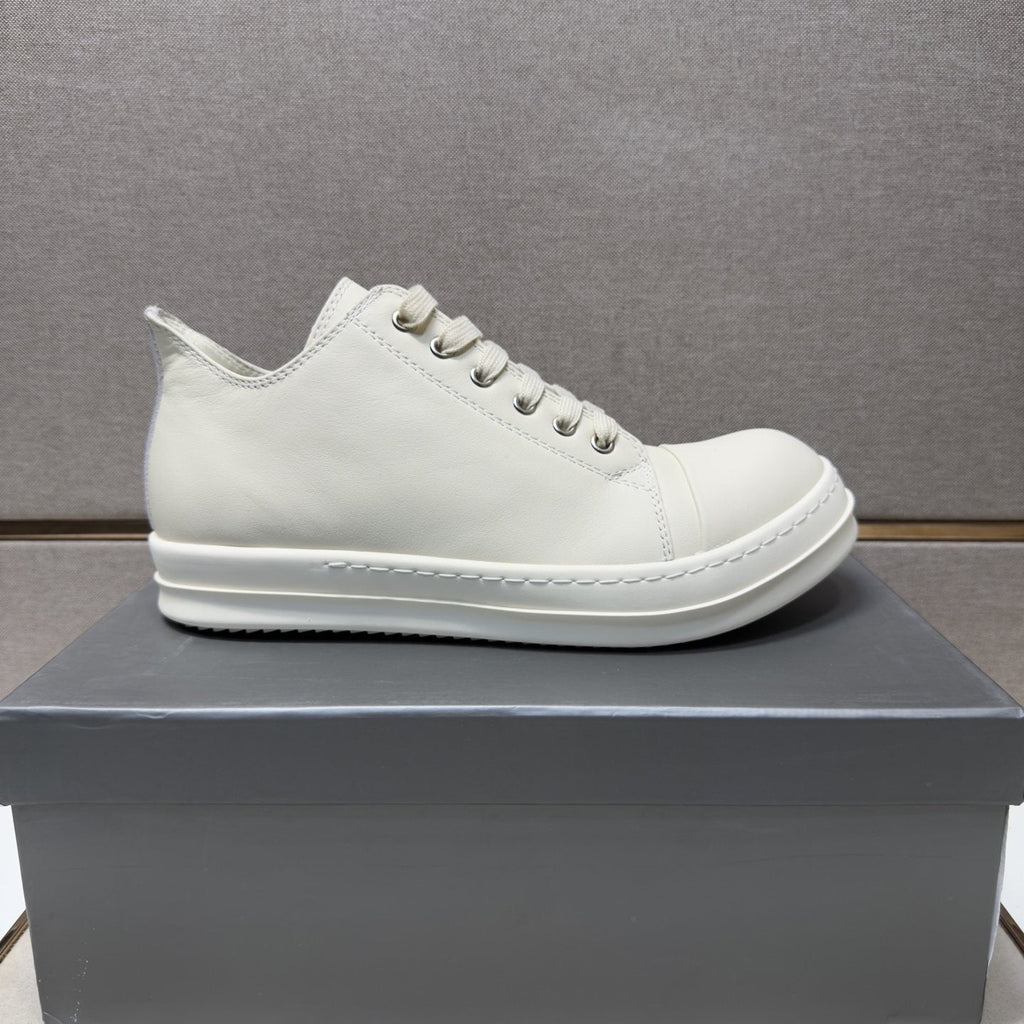 White Leather Low-Top Sneakers — side