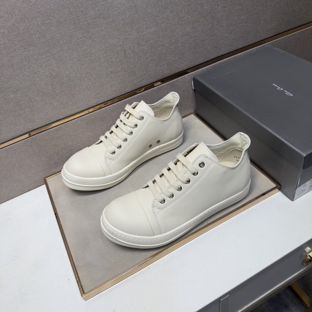 White Leather Low-Top Sneakers — front
