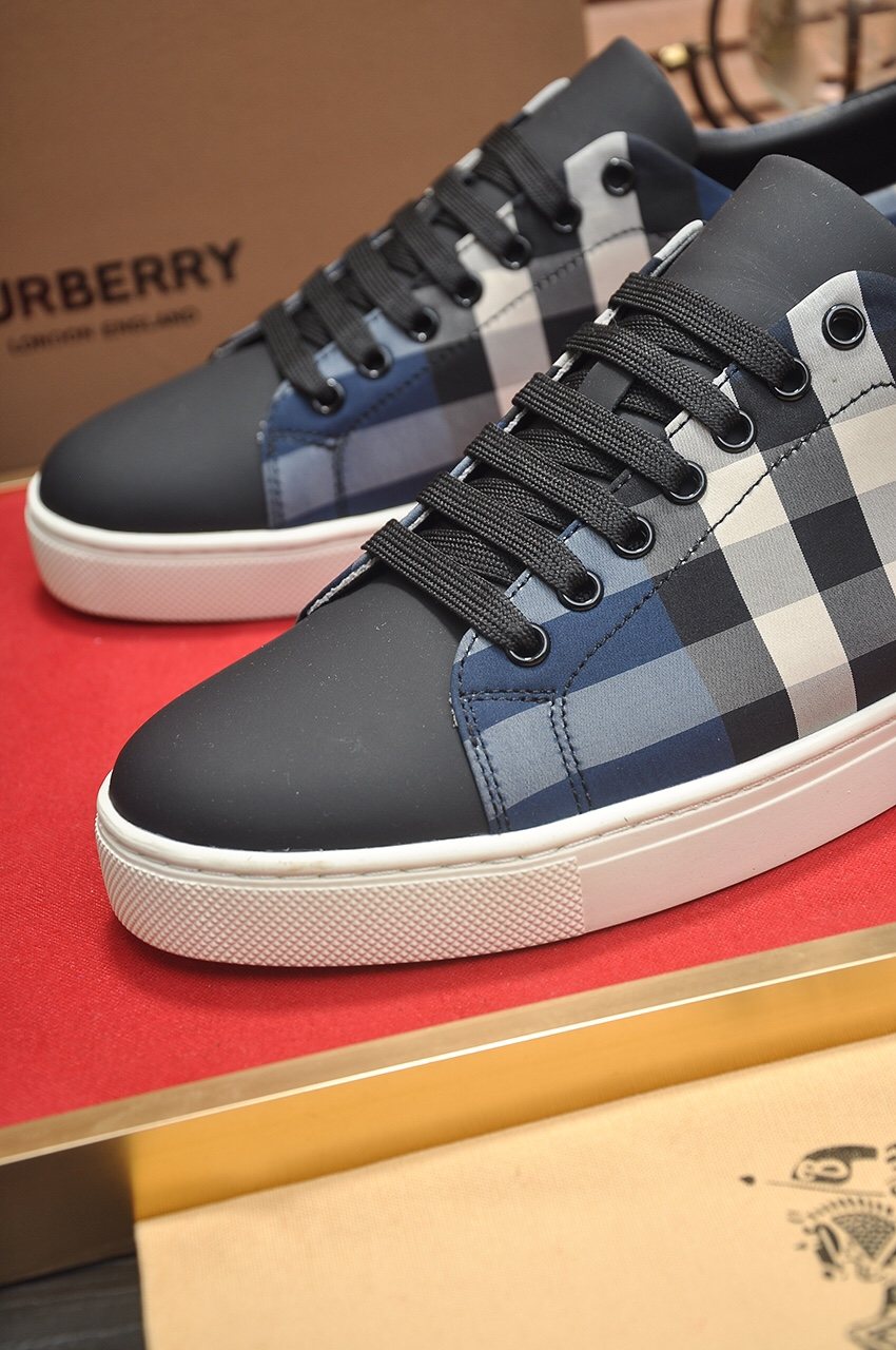 Burberry Check Panel Low-Top Sneakers — hero