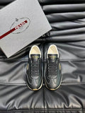 Prada Black Low-Top Logo Sneakers — front