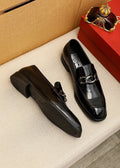 Ferragamo Black Patent Bit Loafers — hero