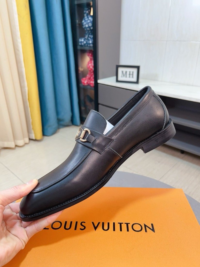 Louis Vuitton Black Hardware Loafers — side