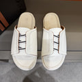 ZEGNA White Striped Slide Sandals — hero
