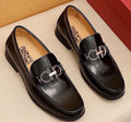 Ferragamo Black Hardware Loafers — hero