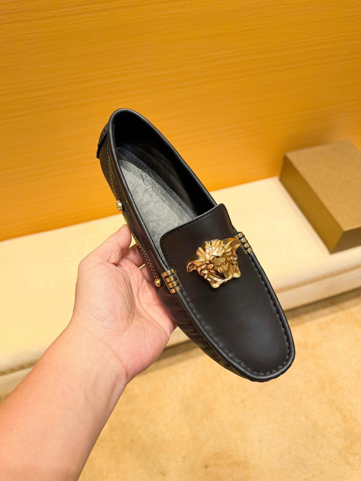 Versace Black Medusa Loafers — front