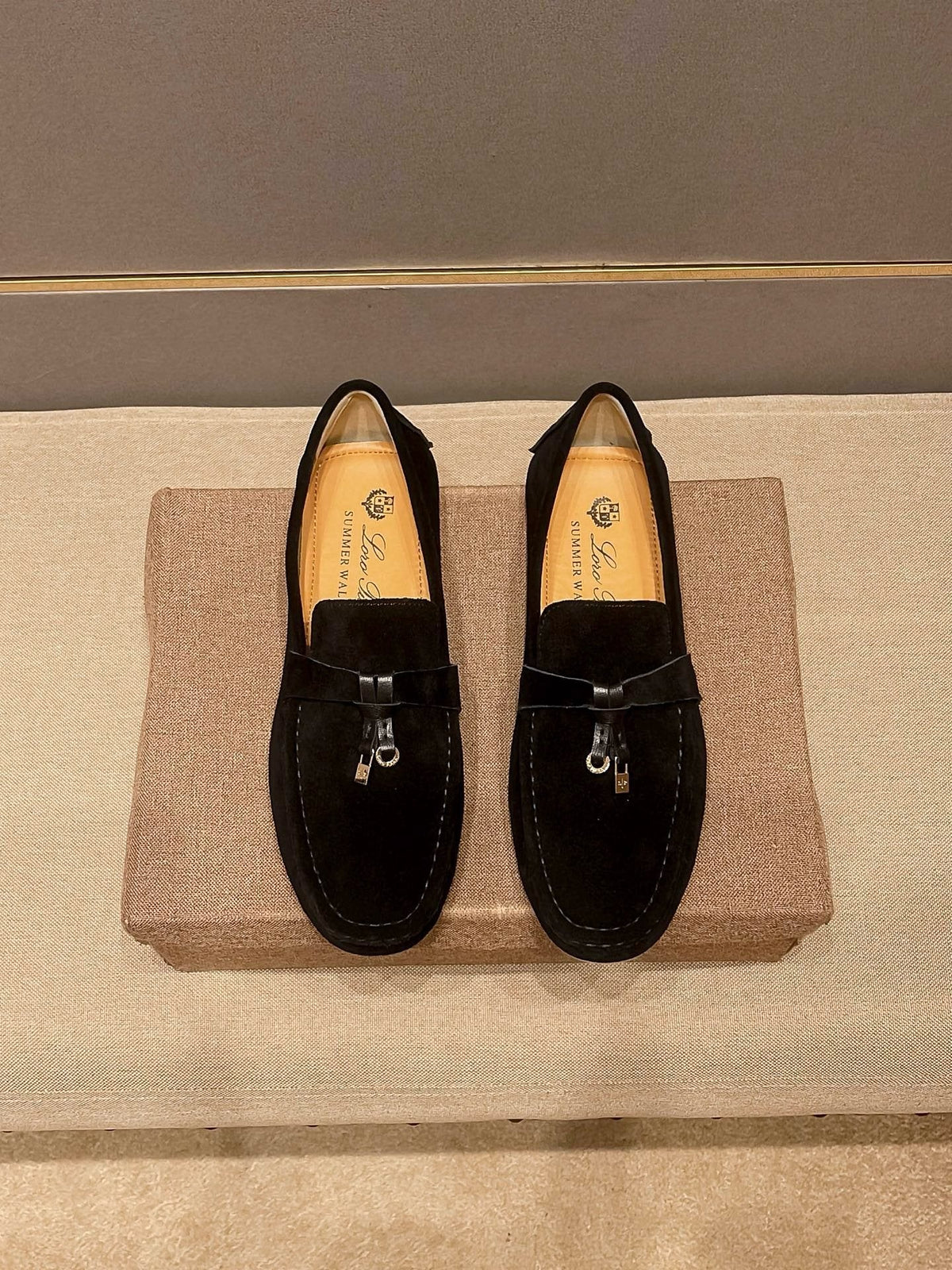 Loro Piana Black Metal-Bit Loafers — hero