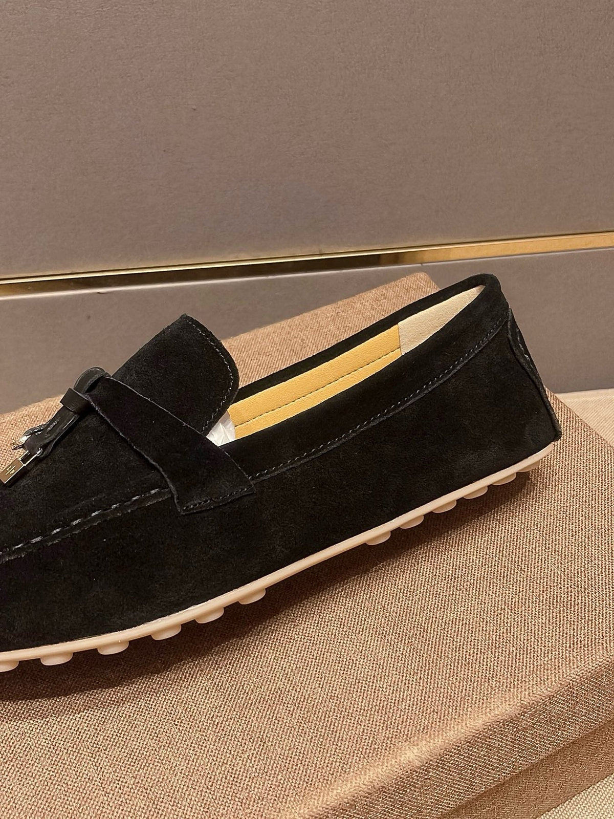 Loro Piana Black Metal-Bit Loafers — detail