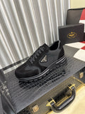 Prada Black Triangle Badge Sneakers — front