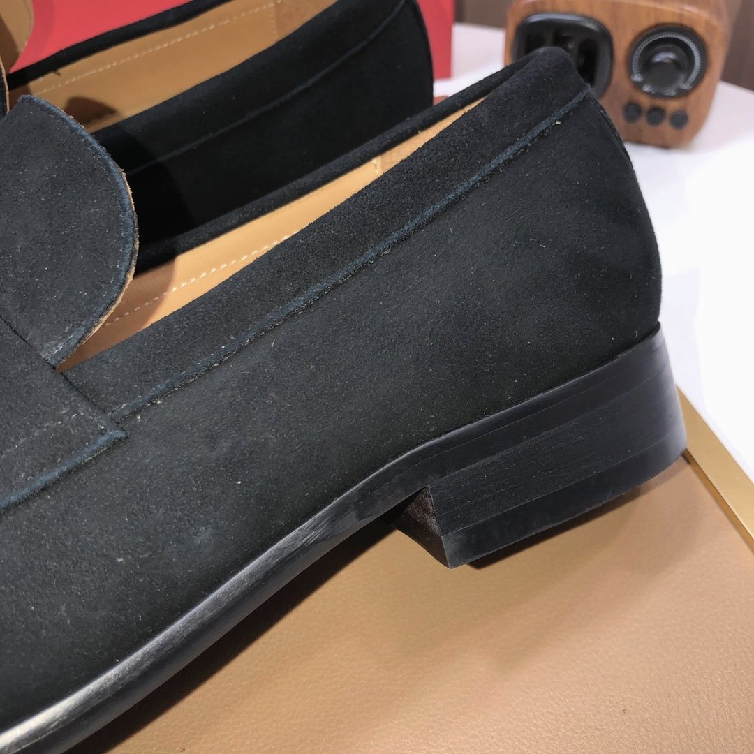 Ferragamo Black Slip-On Loafers — detail