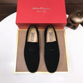 Ferragamo Black Slip-On Loafers — hero