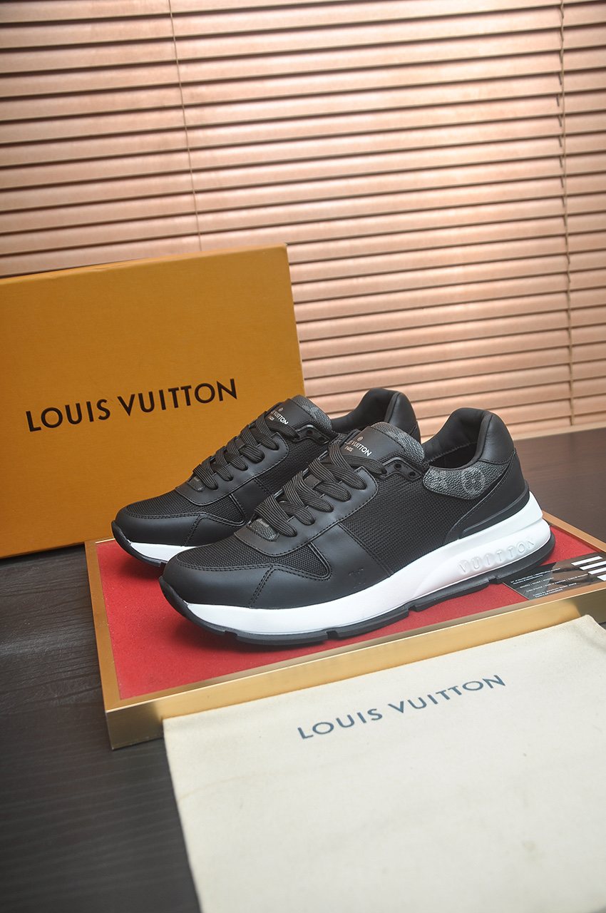 Louis Vuitton Black Leather Low-Top Sneakers — hero