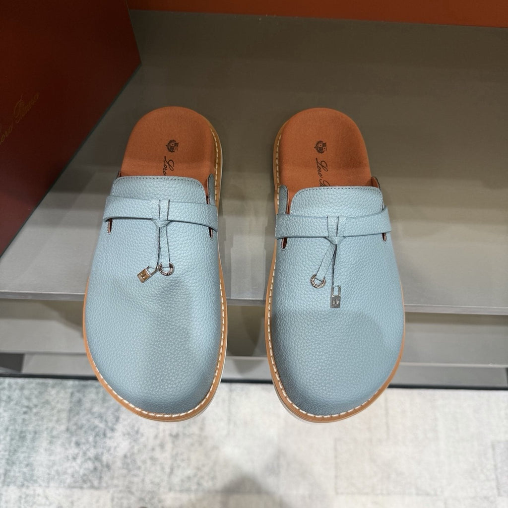Backless Loafers with Layered Vamp Strap — front