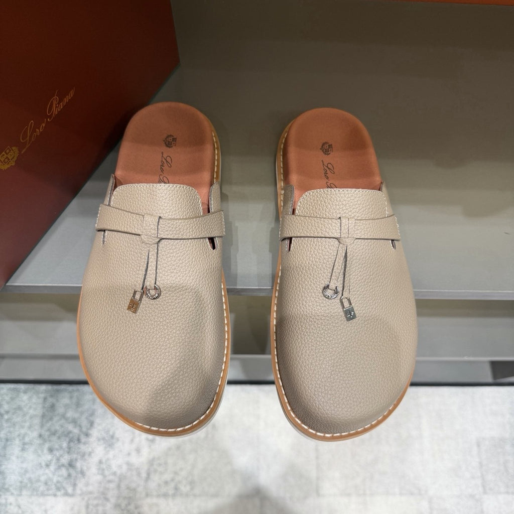 Backless Loafers with Layered Vamp Strap — front