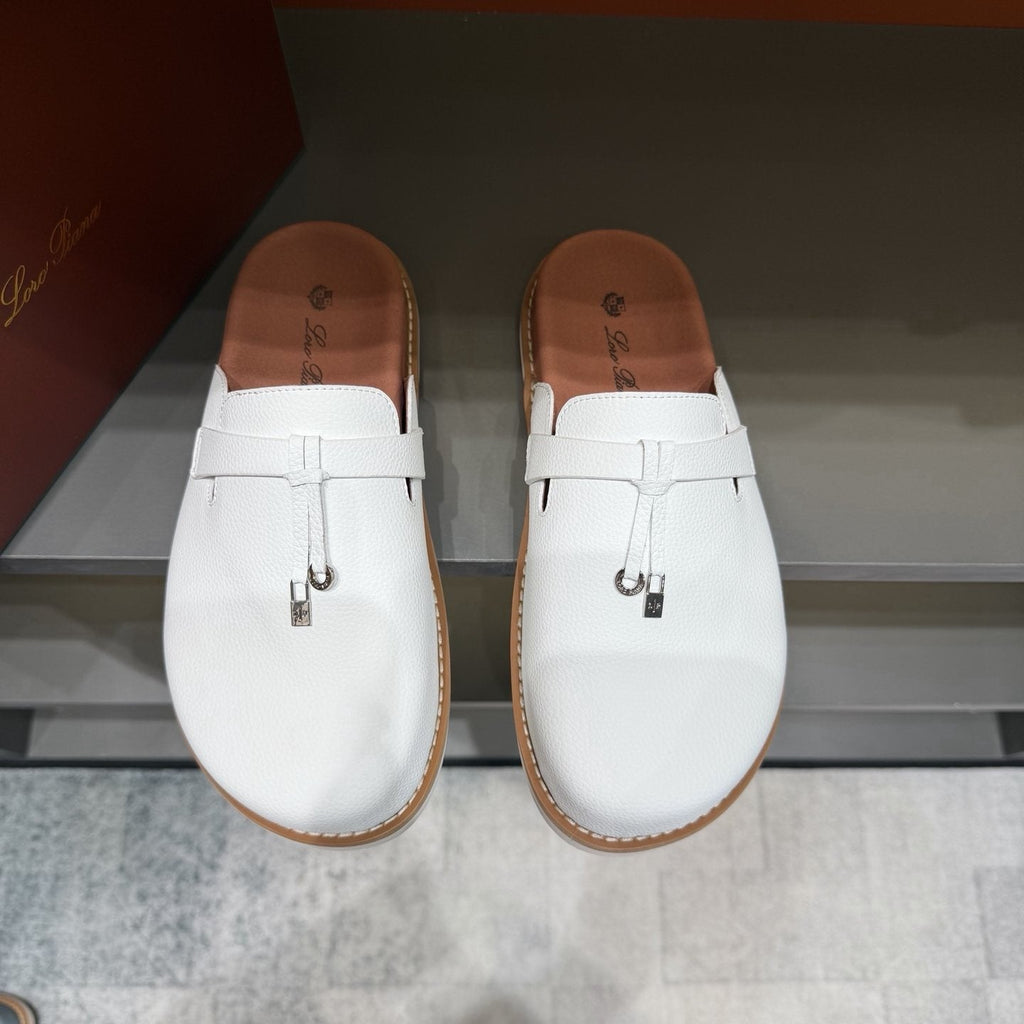 Backless Loafers with Layered Vamp Strap — front