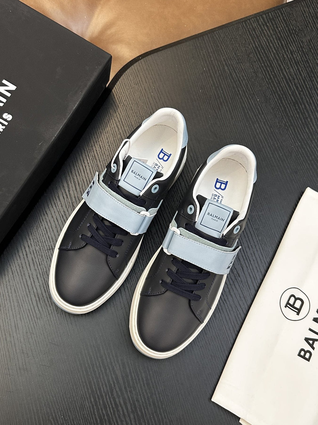 Balmain B-Skate Strap Sneakers — side