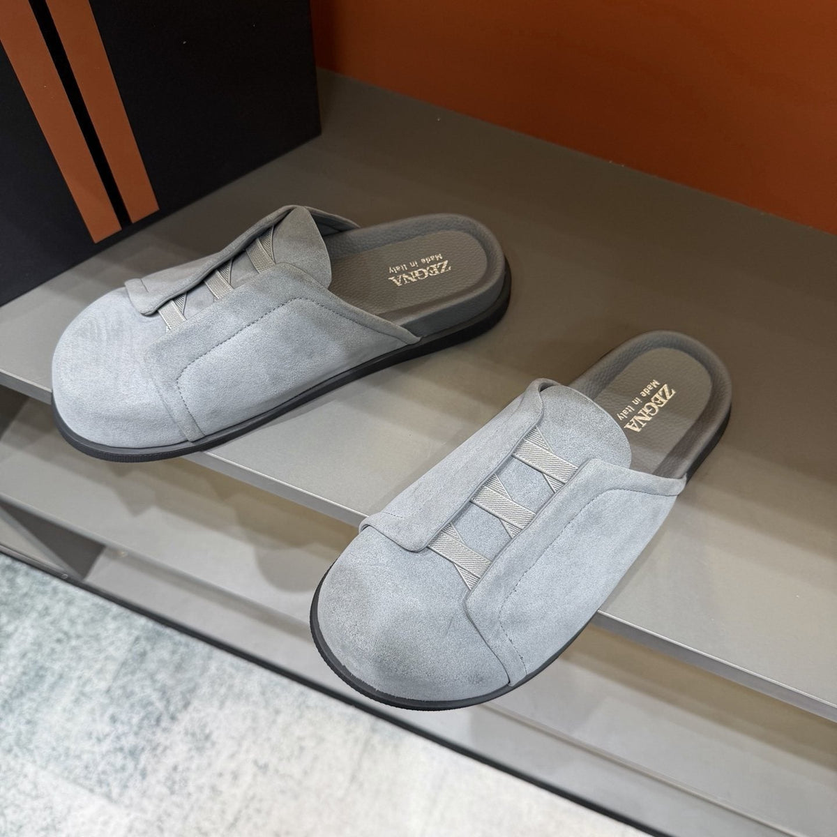 ZEGNA Cutout Slide Sandals — front