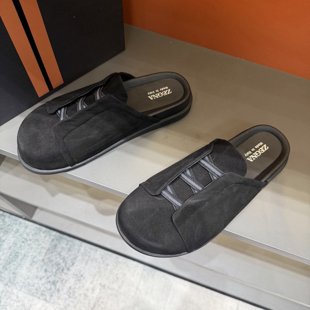 ZEGNA Cutout Slide Sandals — front