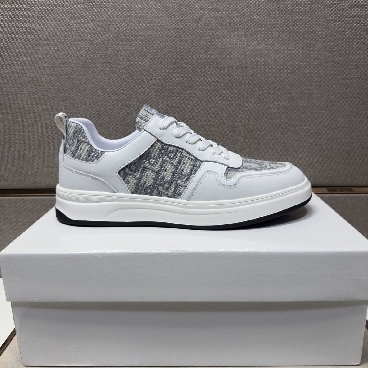 Dior Men's Patterned Panel Low-Top Sneakers — front