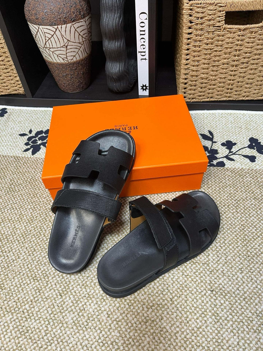 Hermes Kazimir Cutout Slide Sandals — hero