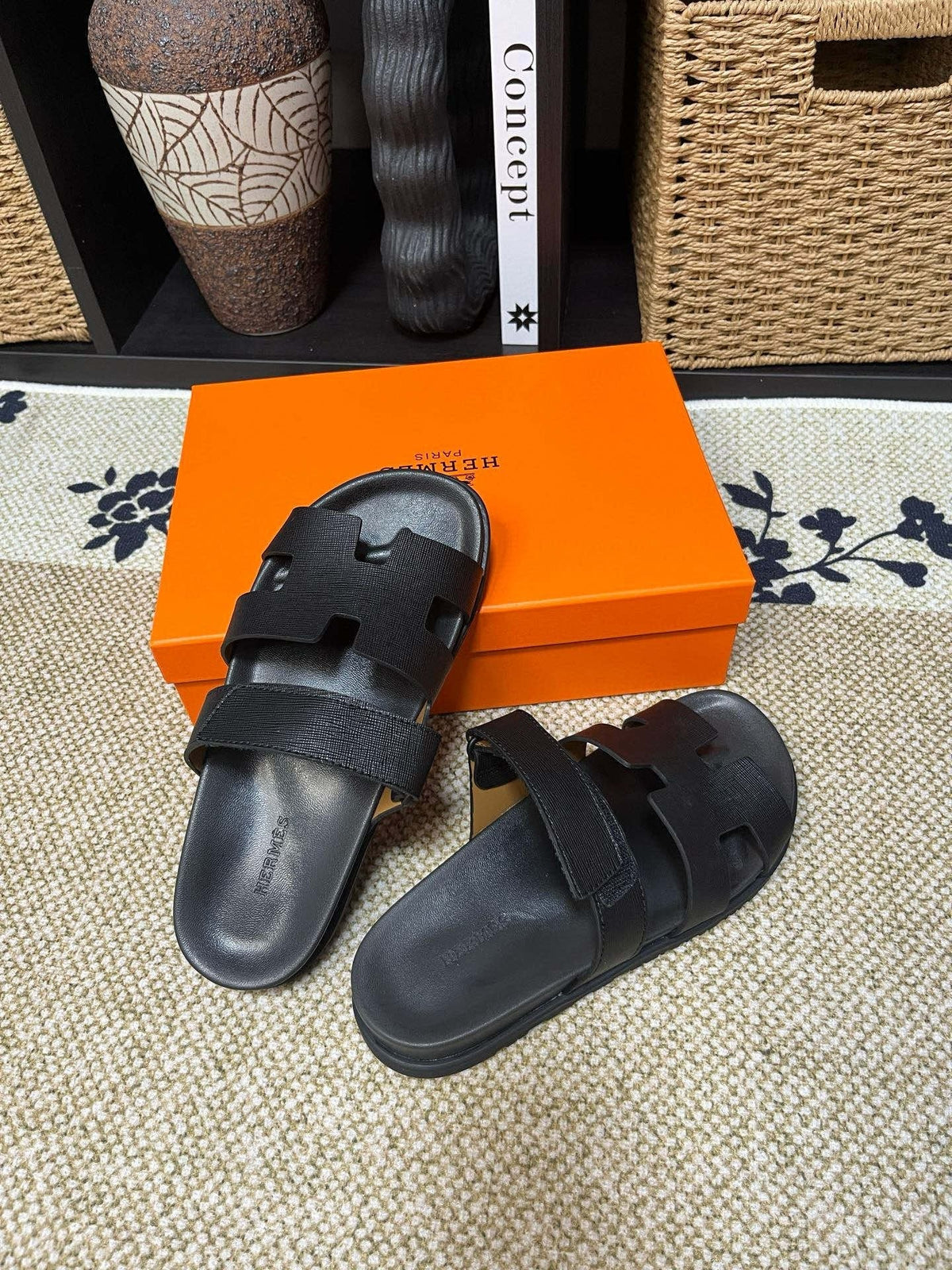 Hermes Kazimir Cutout Slide Sandals — hero