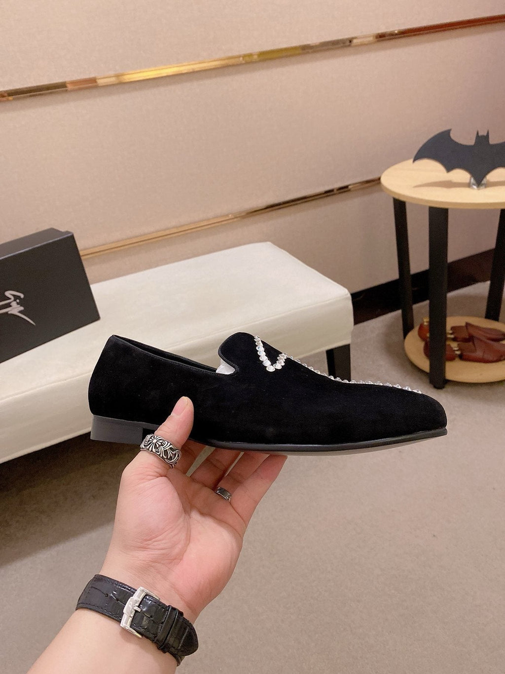 Giuseppe Zanotti Rhinestone Loafers — side