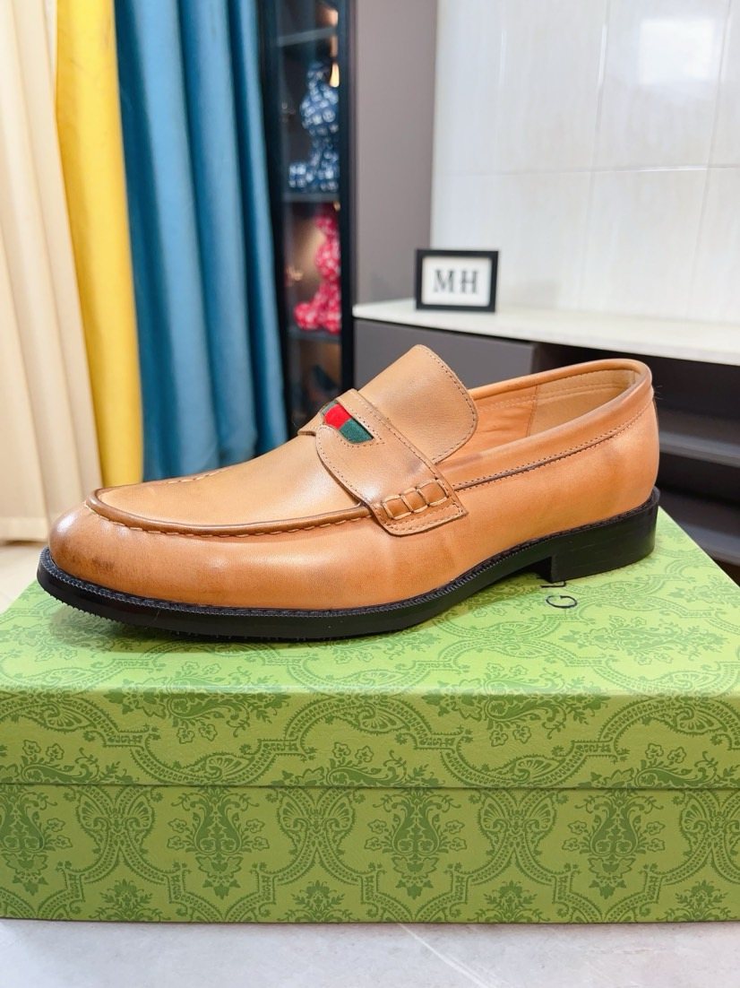 Gucci Web Stripe Loafers — front