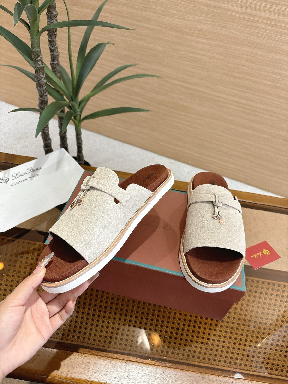 Loro Piana Cross-Strap Mule Sandals — model