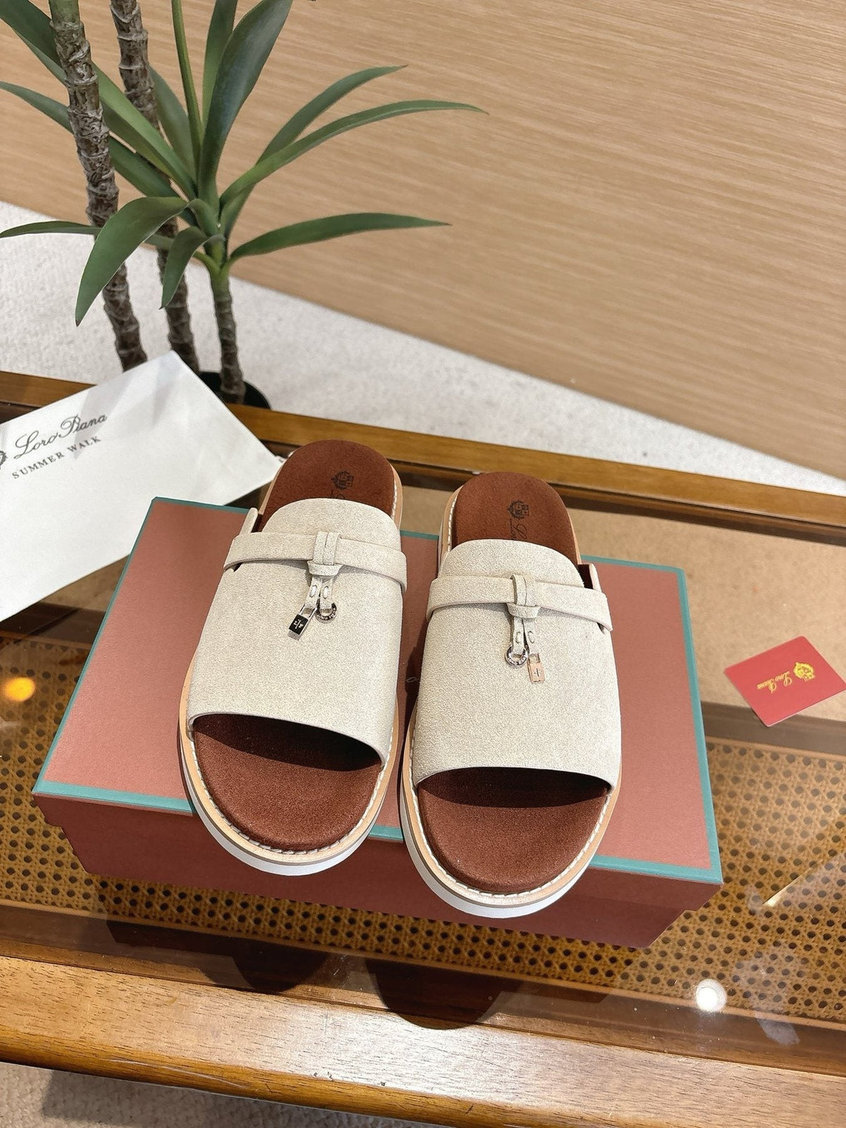 Loro Piana Cross-Strap Mule Sandals — front
