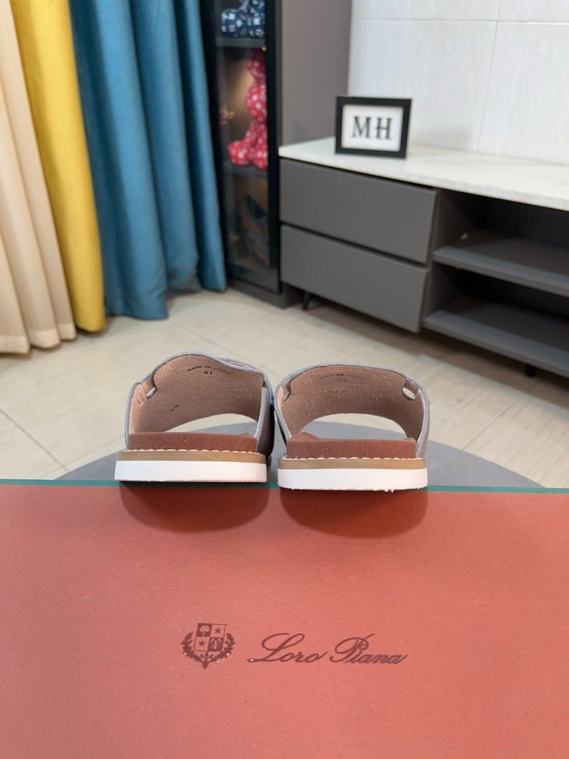 Loro Piana Buckle Slide Sandals — front