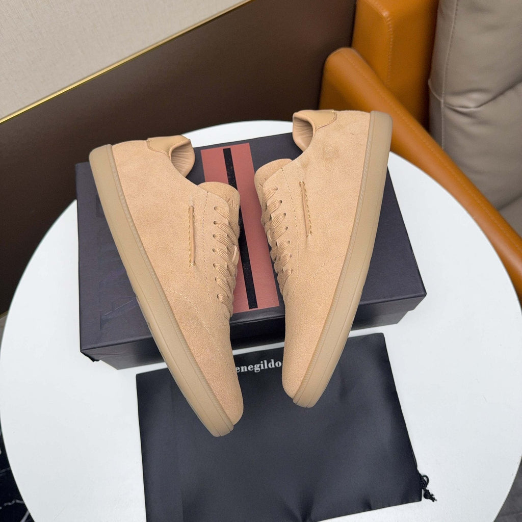 ZEGNA Suede Low-Top Sneakers — front