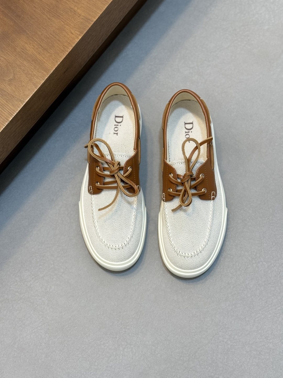 Dior Contrast-Trim Lace-Up Casual Shoes — front
