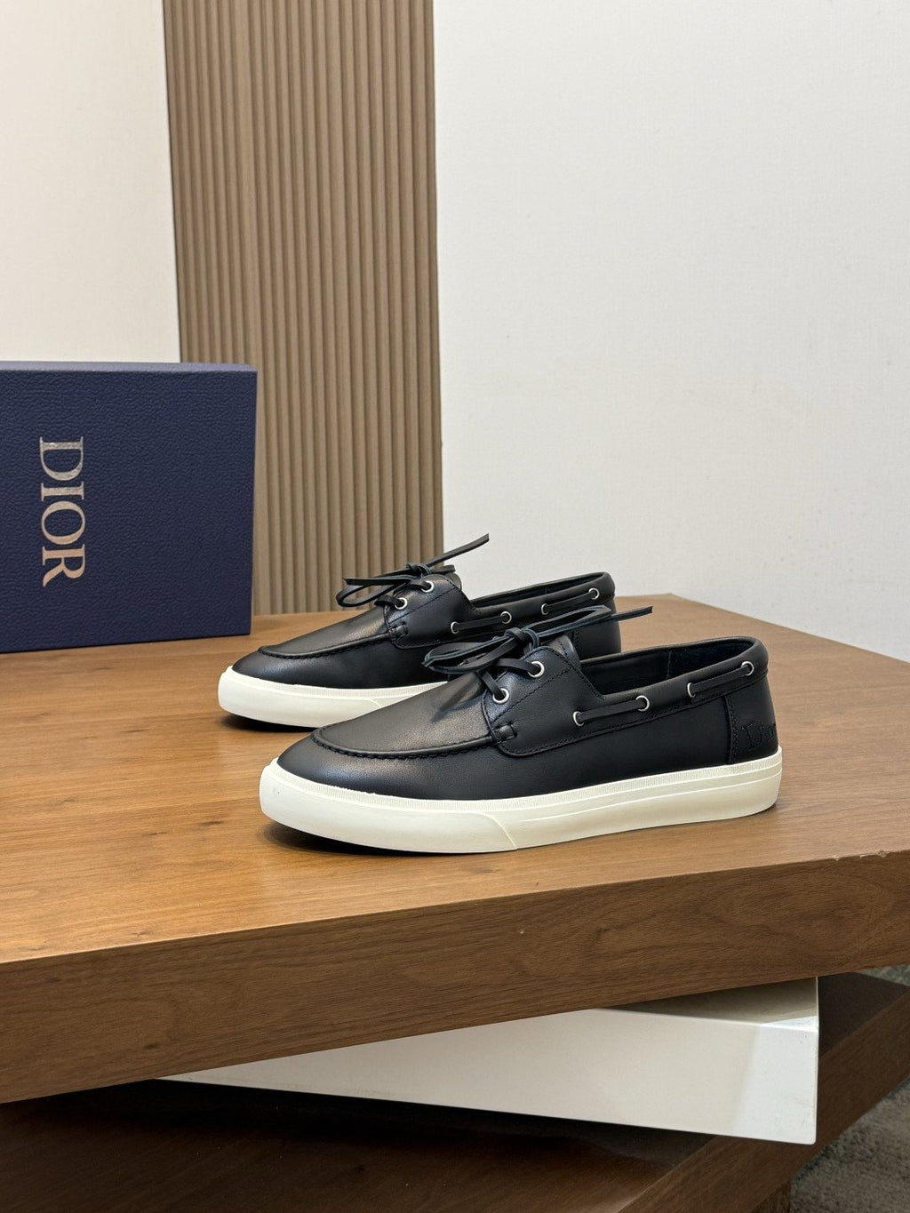 Dior Contrast-Trim Lace-Up Casual Shoes — front
