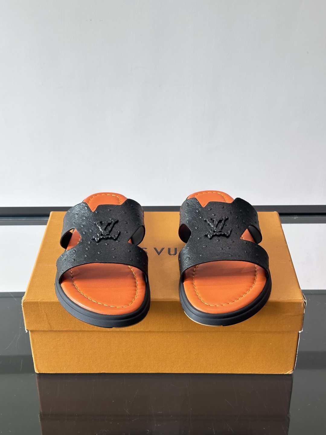 Louis Vuitton Monogram Slide Sandals — front