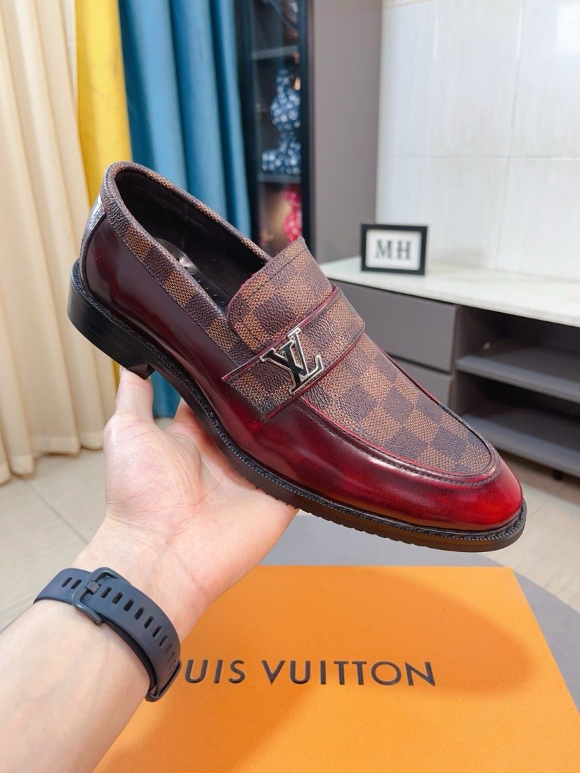 Louis Vuitton Check Panel Loafers — front