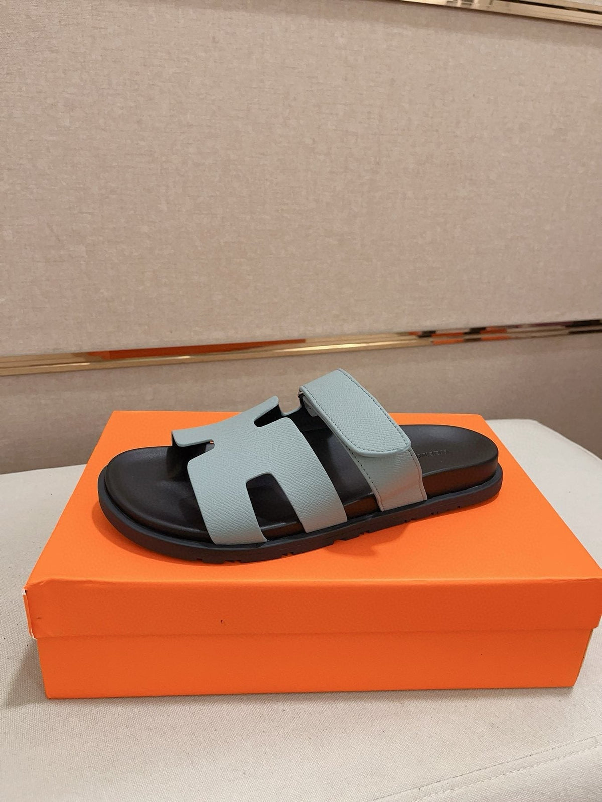 Hermès H-Cutout Slide Sandals — front