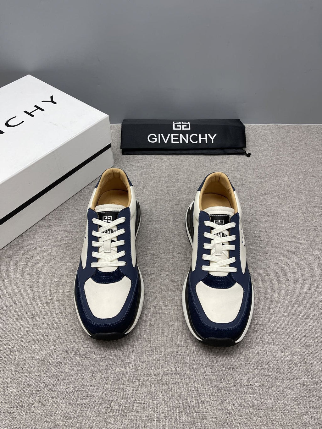 Givenchy Black and White Low-Top Sneakers — front