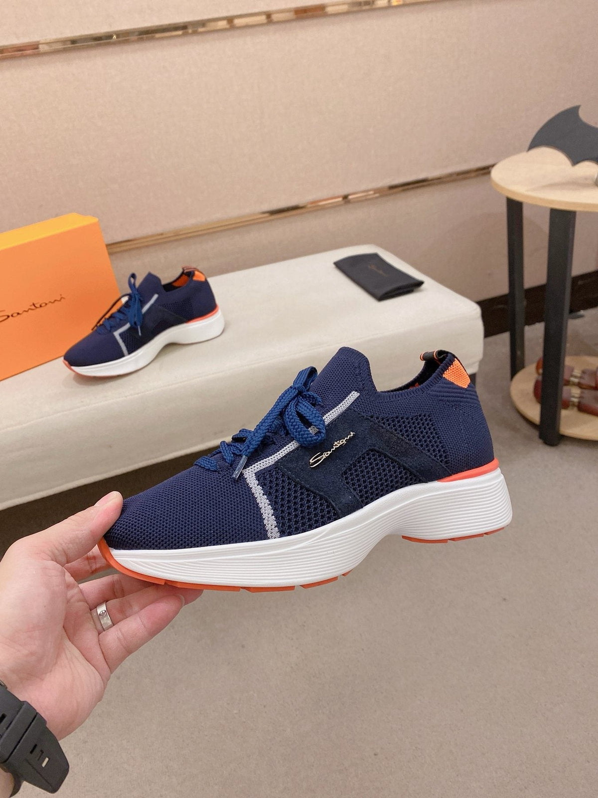 Santoni Knit Panel Sneakers — side