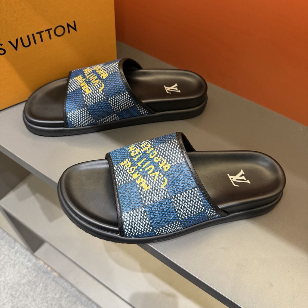Louis Vuitton Patterned Strap Slides — hero