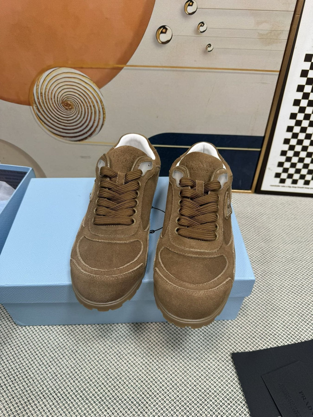 Prada Triangle Logo Low-Top Sneakers — front