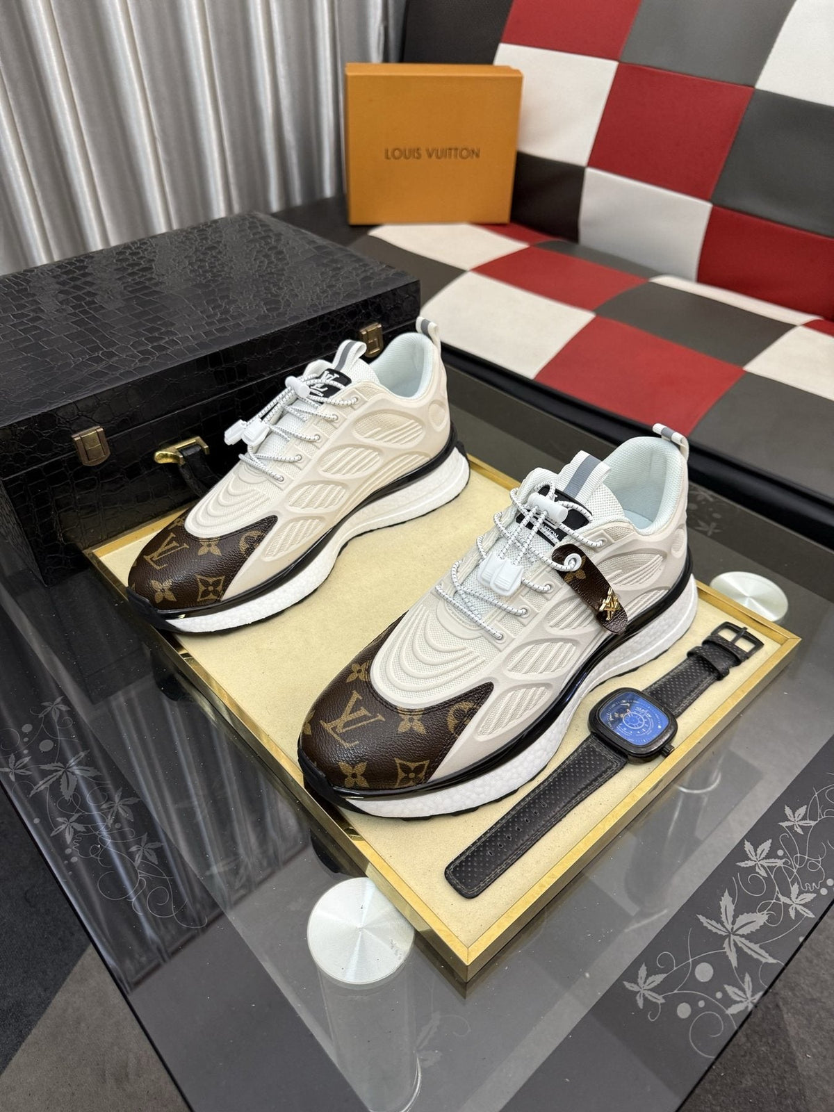 Louis Vuitton Monogram Panel Sneakers — front