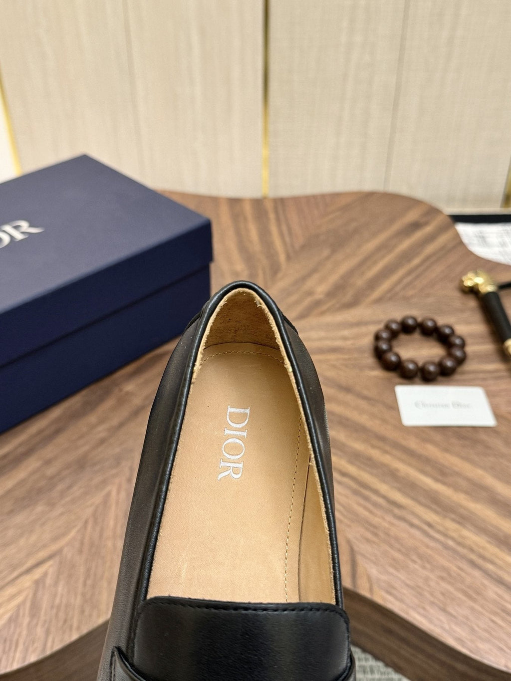 Dior Black Buckle Loafers — detail