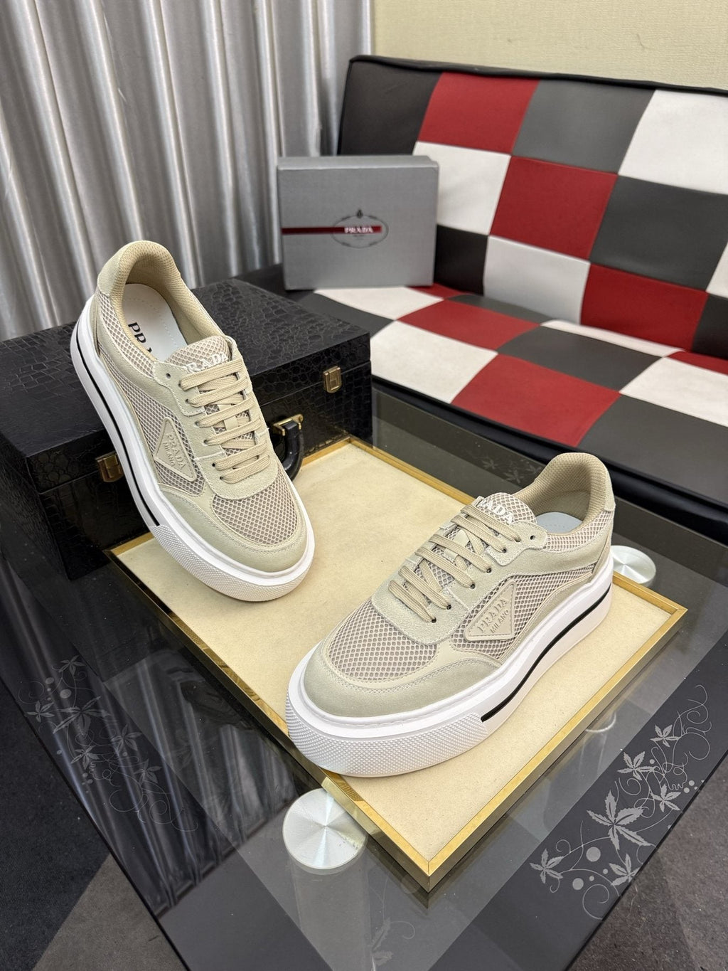 Prada Low-Top Mesh Sneakers — front