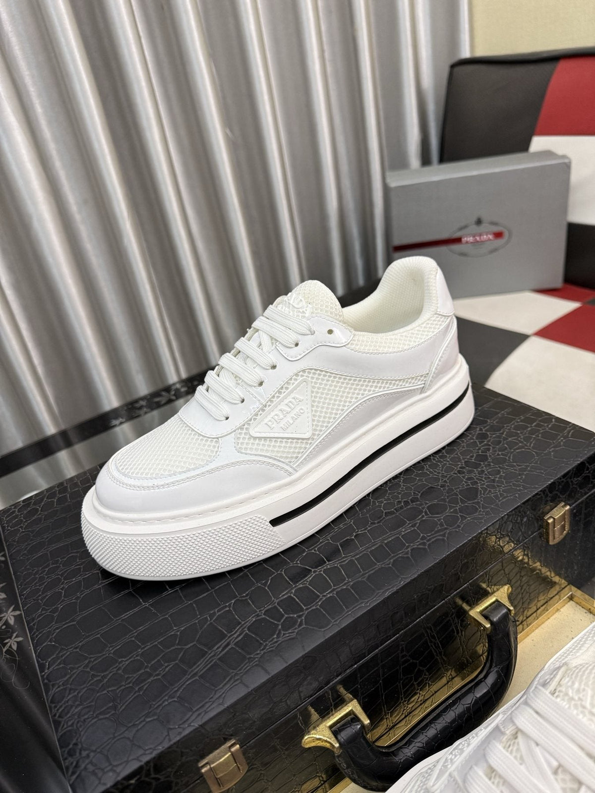Prada Low-Top Mesh Sneakers — front