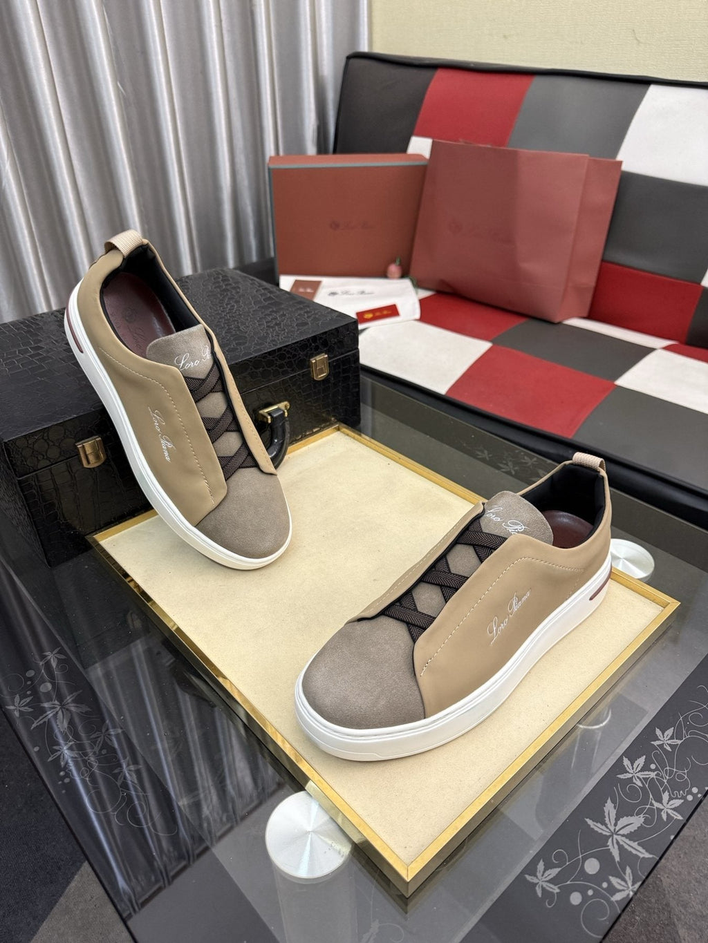 Loro Piana Side-Logo Slip-On Sneakers — model