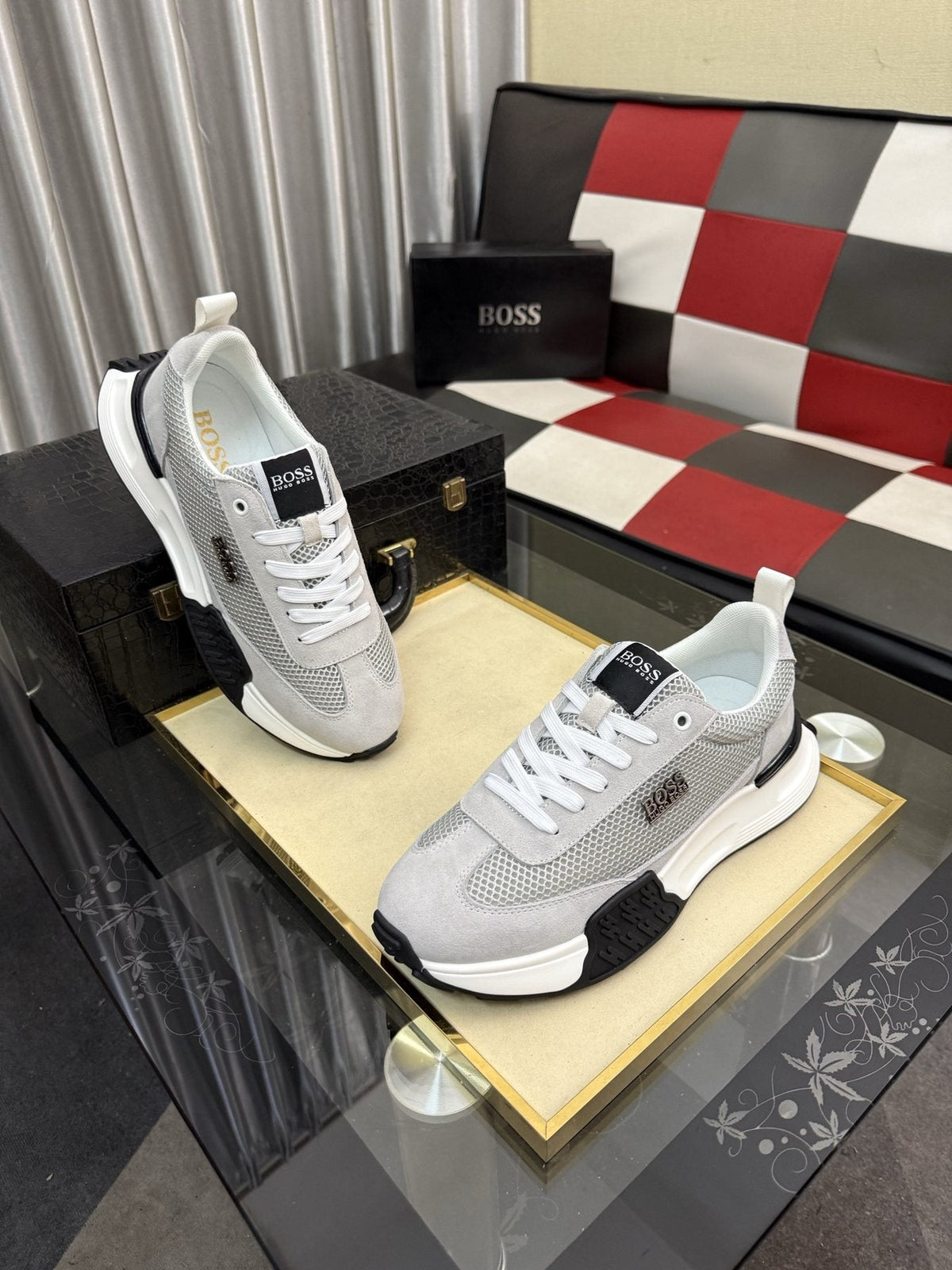 BOSS Mesh Low-Top Sneakers — front