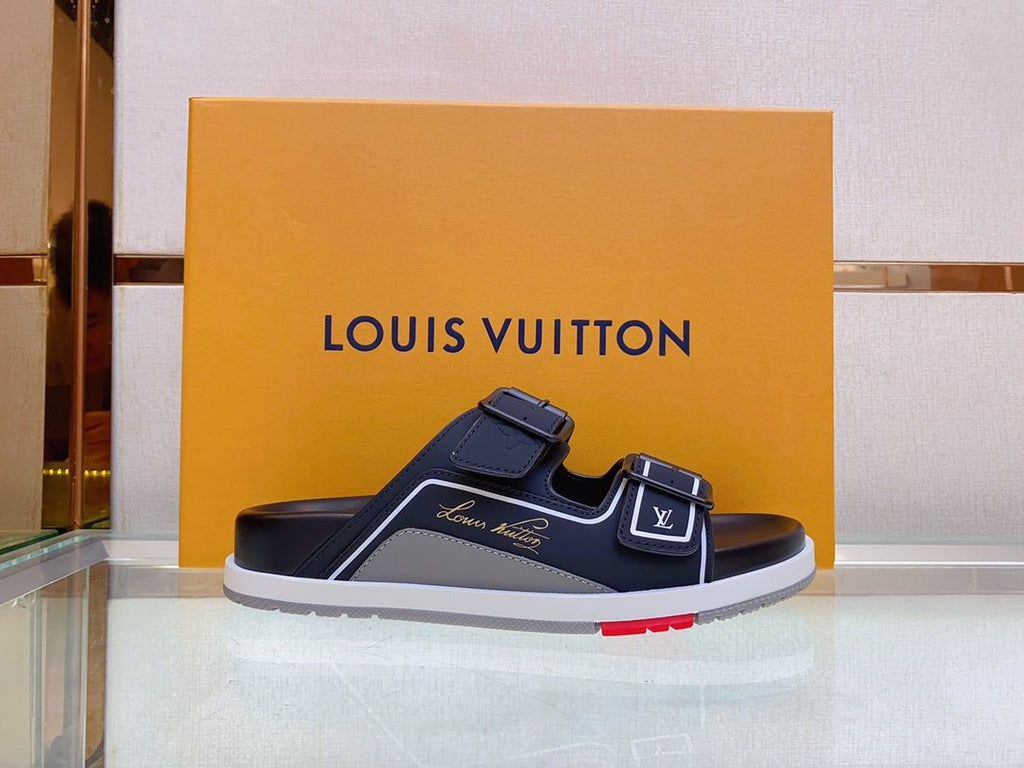 Louis Vuitton Two-Buckle Slide Sandals — side
