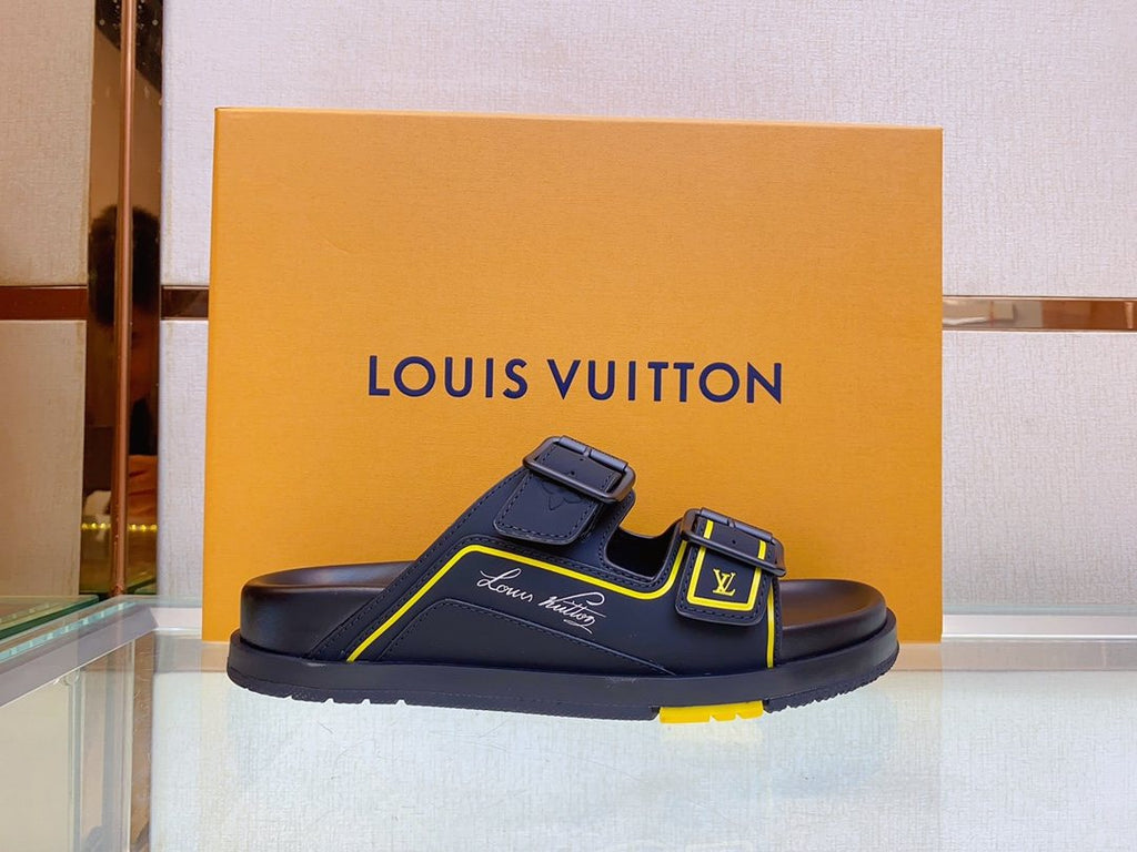 Louis Vuitton Two-Buckle Slide Sandals — side