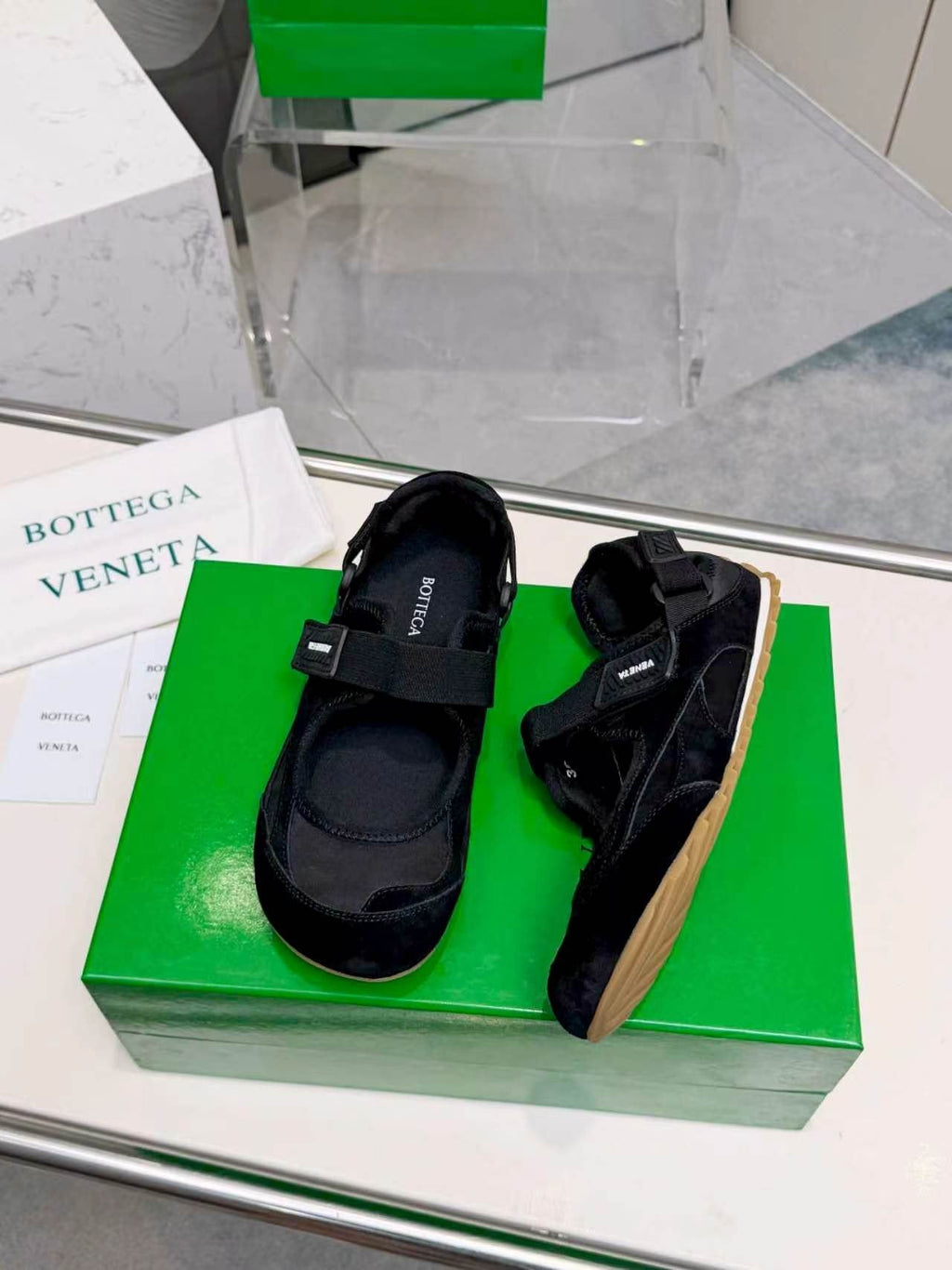 Bottega Veneta Buckled Strap Low-Top Sneakers — front