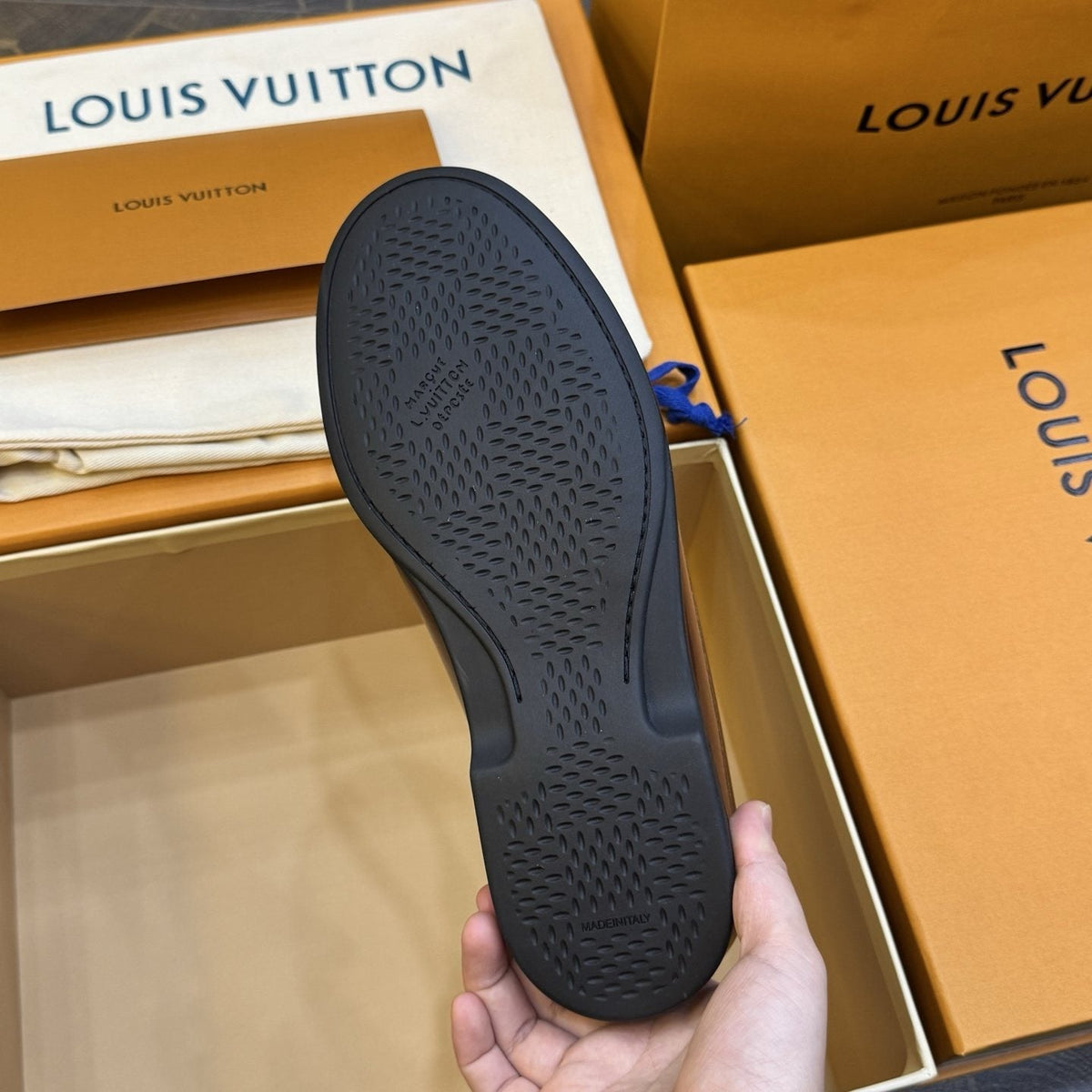 Louis Vuitton Brown Penny Loafers — back