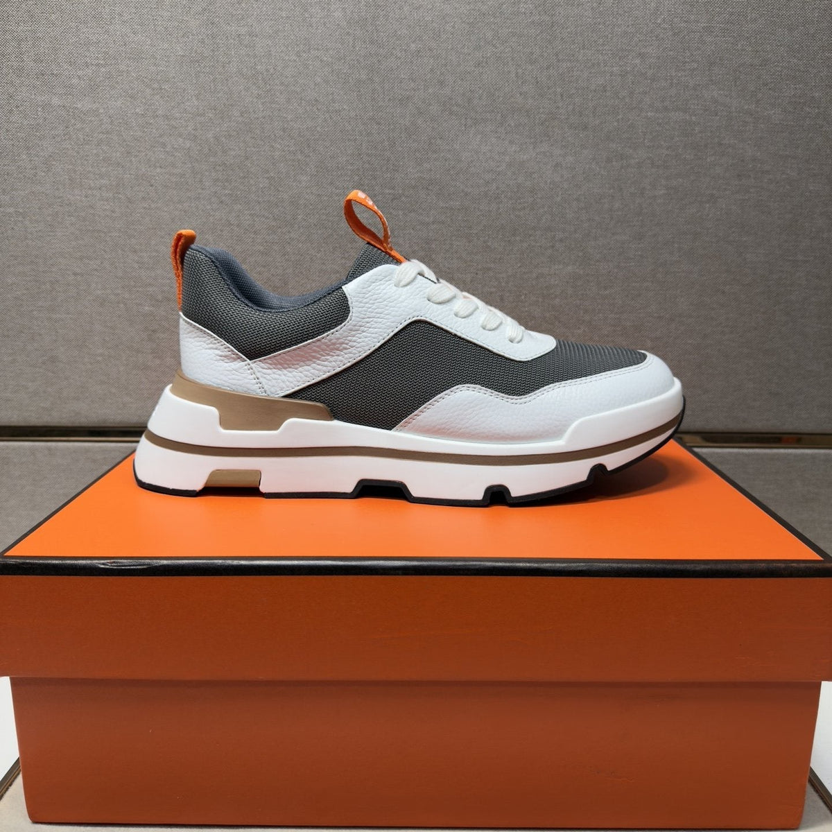 Hermès Panel Lace-Up Casual Sneakers — front